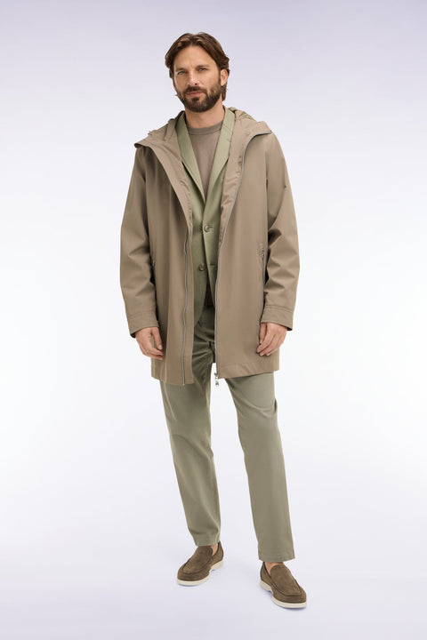 Parka à capuche en nylon beige - Image 3