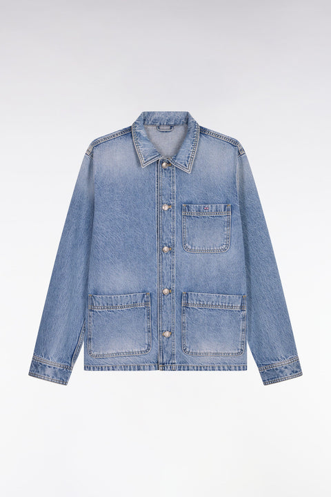 Veste worker en denim bleu délavé - Image 2