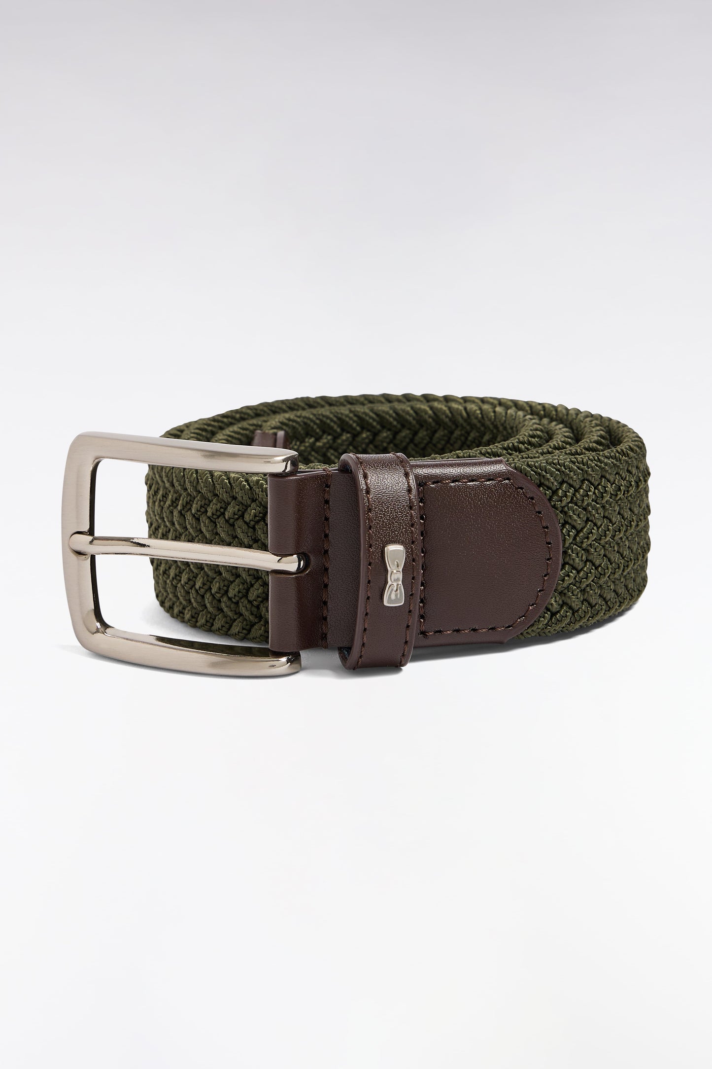 Ceinture textile élastiquée kaki