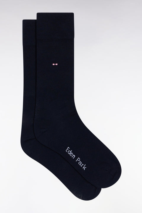Chaussettes en coton stretch mélangé marine - Image 1