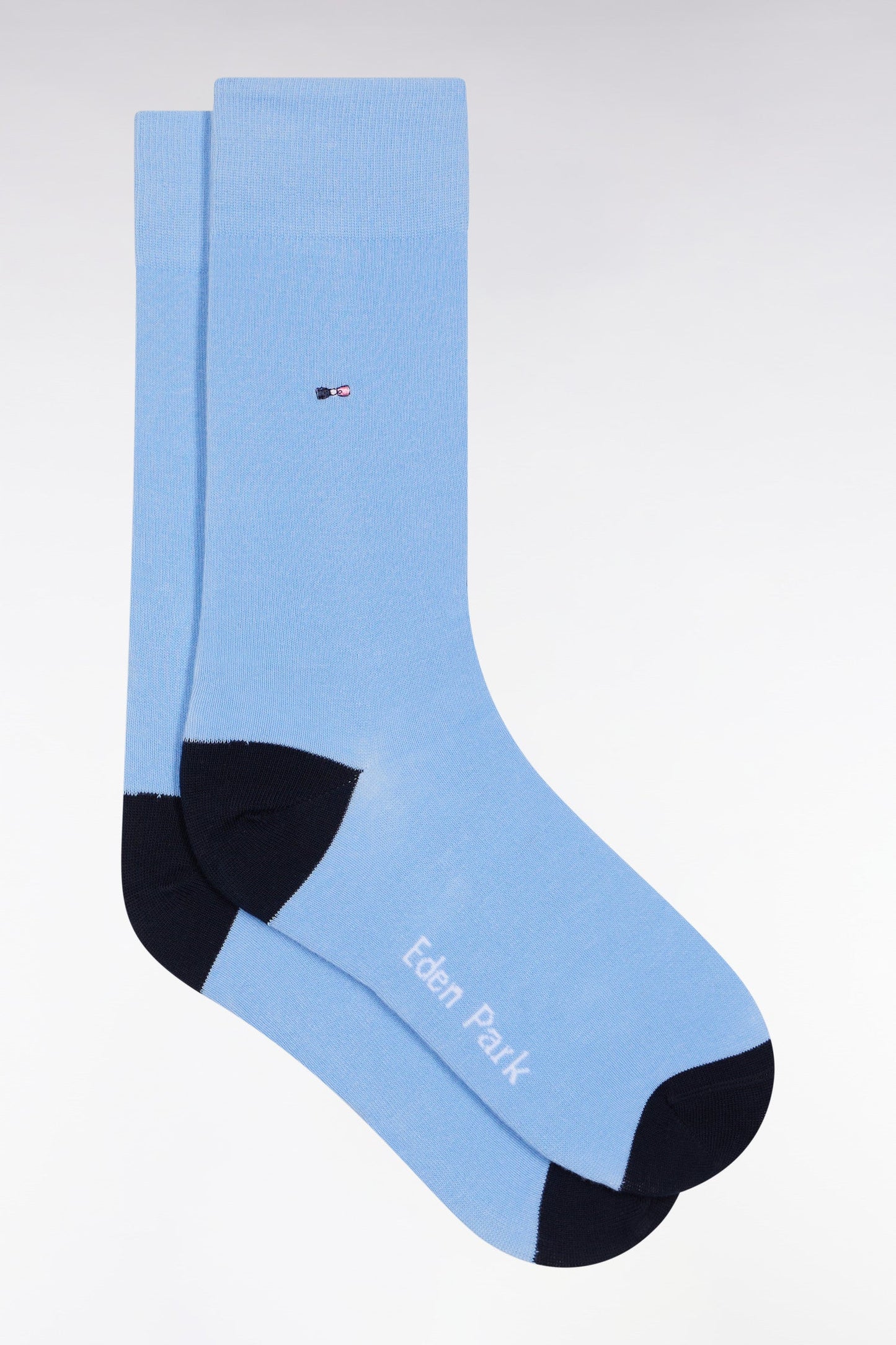 Chaussettes en coton mélangé marine à renforts roses