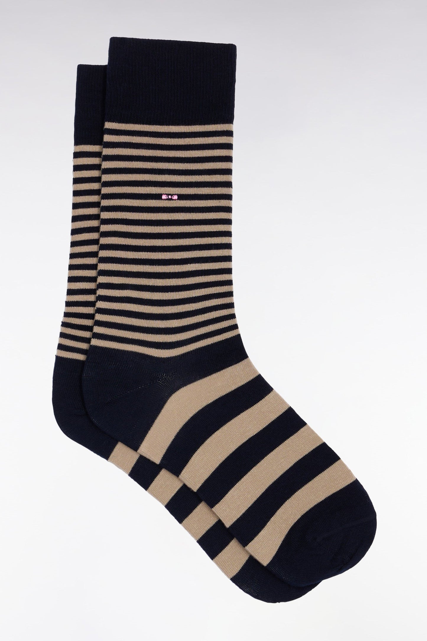 Chaussettes rayées en coton mélangé marine