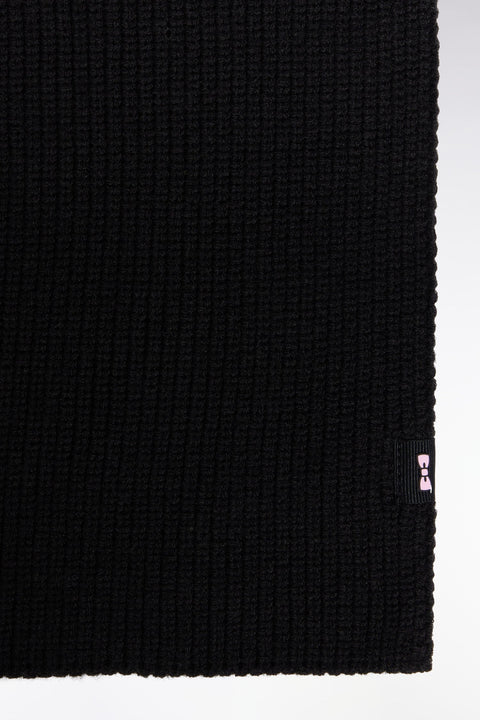 Écharpe en coton mélangé noire - Image 1