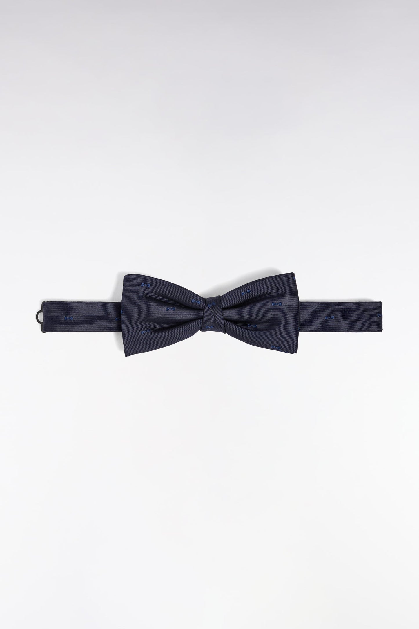 Nœud papillon en soie marine à micro-motifs nœuds papillon bleus