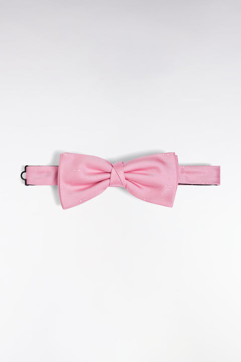 Nœud papillon en soie rose à micro-motifs nœuds papillon roses - Image 1