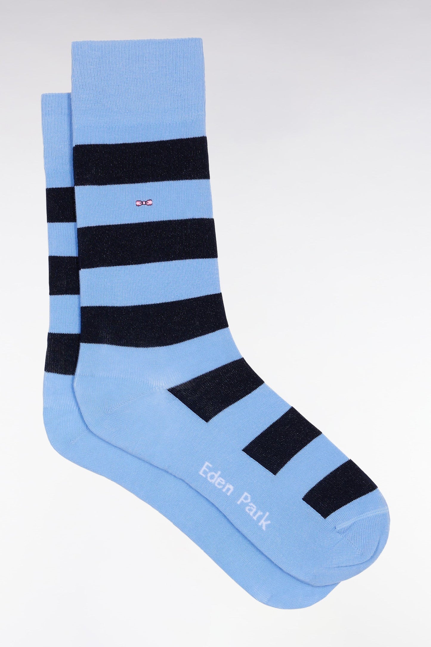 Lot de trois paires de chaussettes rayées ciel et marine
