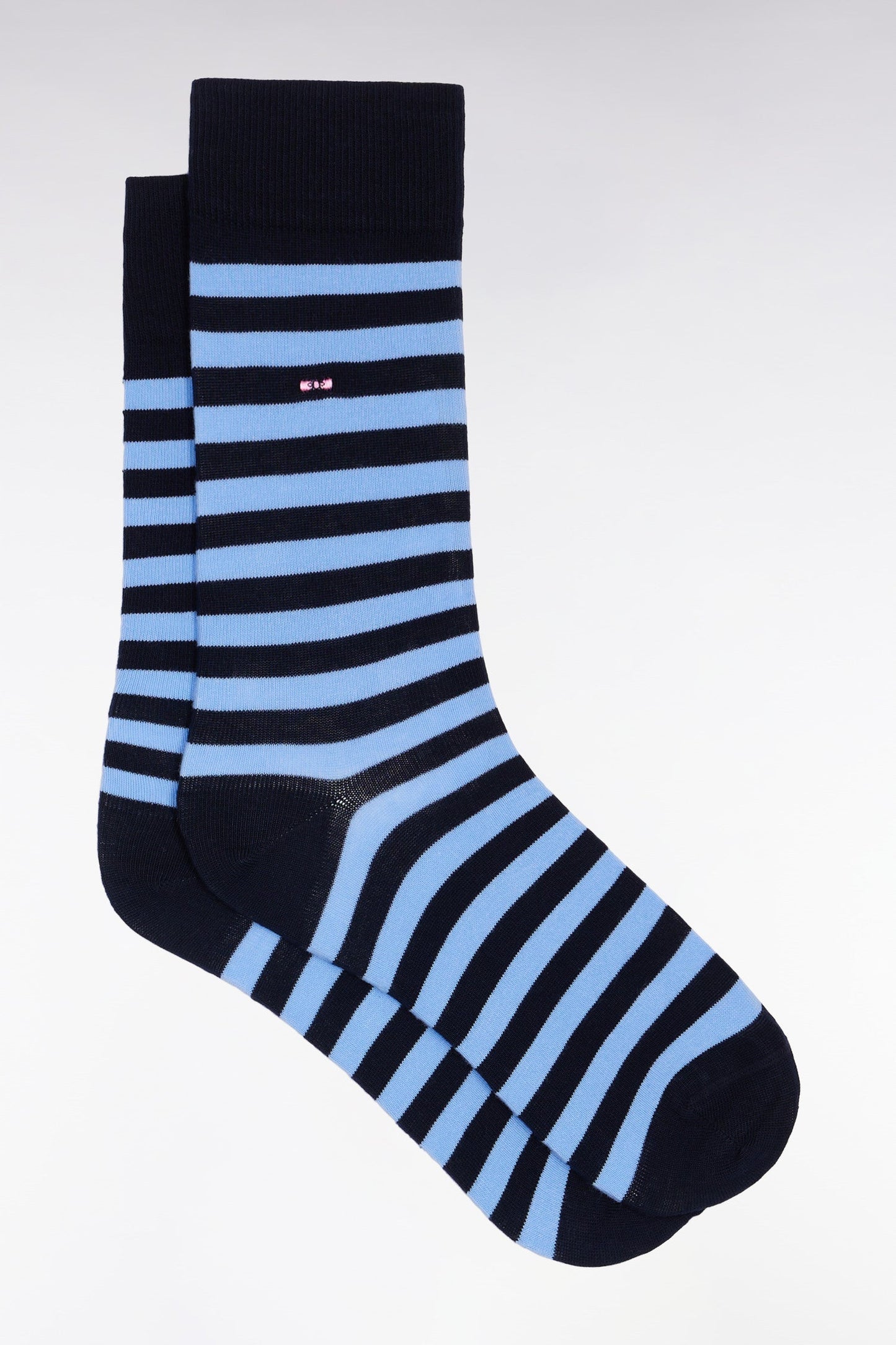 Lot de trois paires de chaussettes rayées ciel et marine