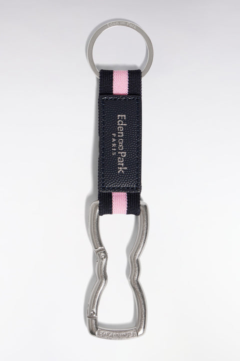 Porte-clés mousqueton noir et rose - Image 1