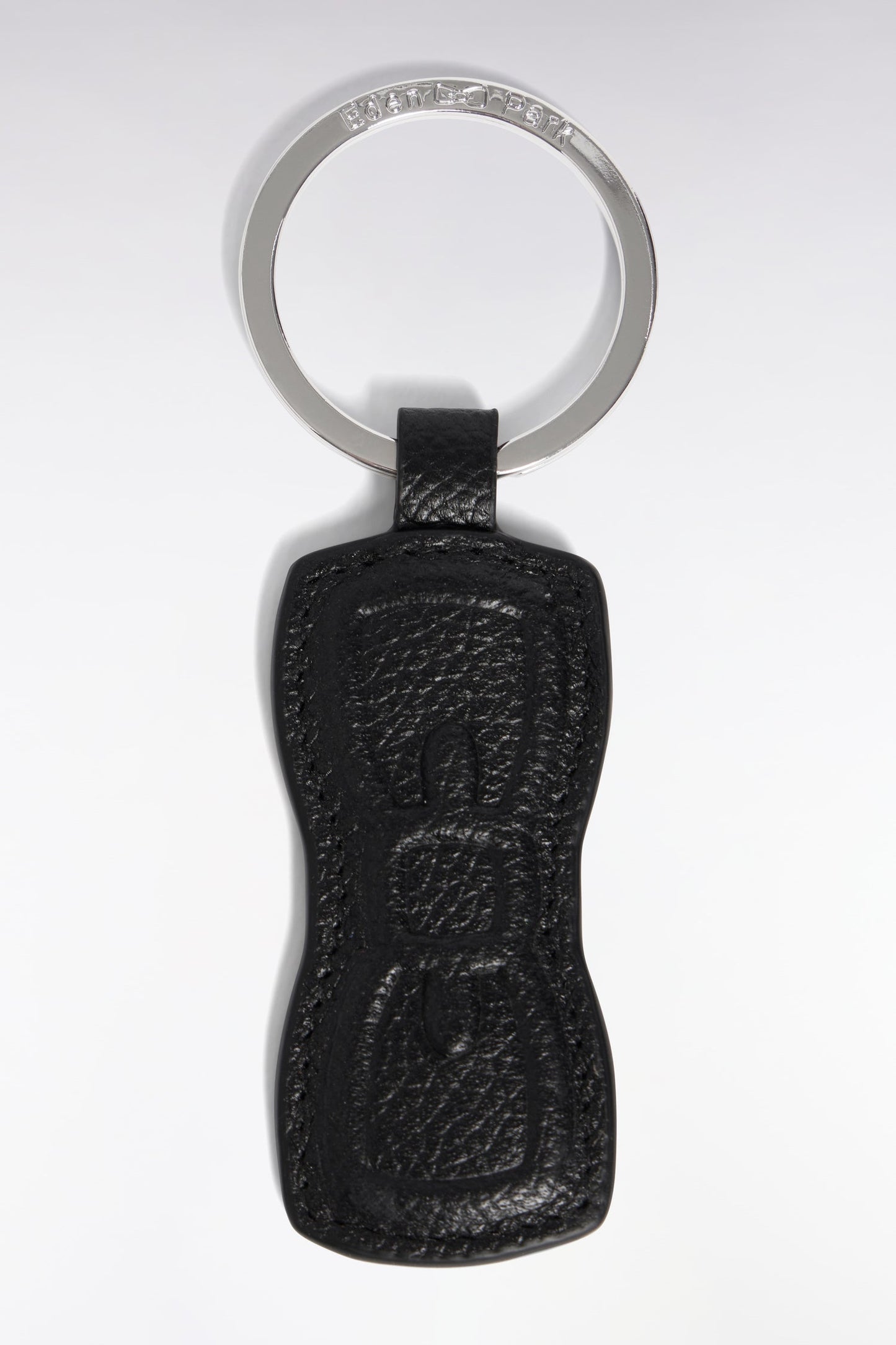 Porte-clé nœud papillon en cuir grainé noir