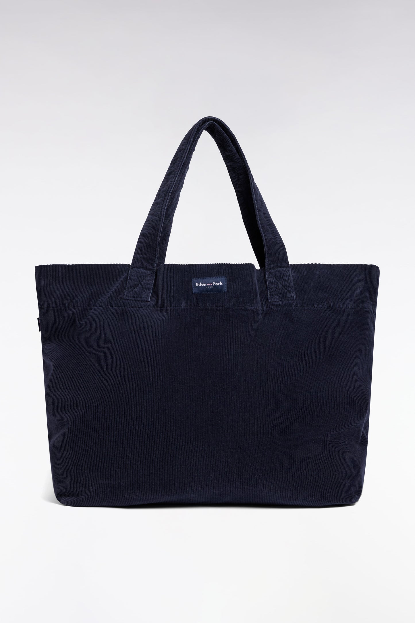 Sac cabas en velours côtelé marine