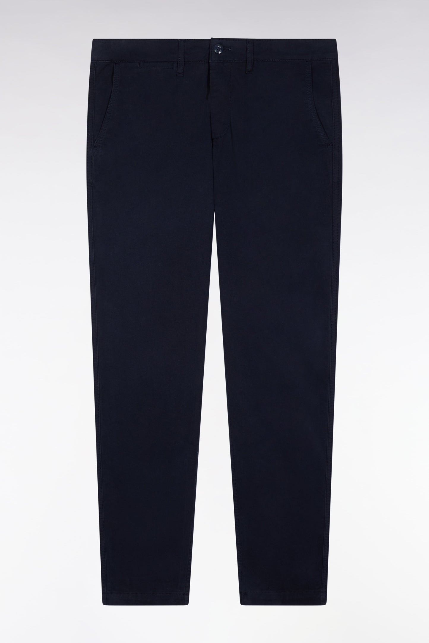 Pantalon chino sans plis en coton stretch marine