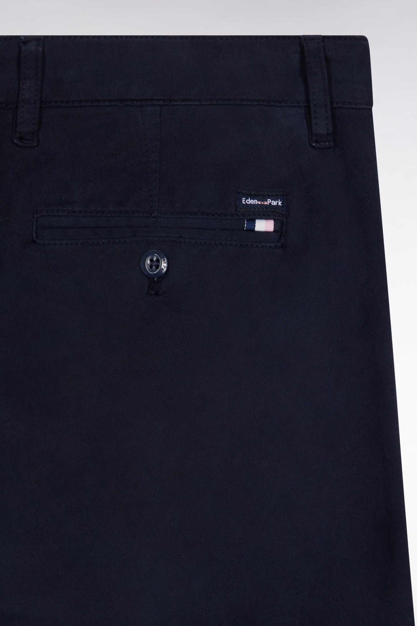 Pantalon chino sans plis en coton stretch marine