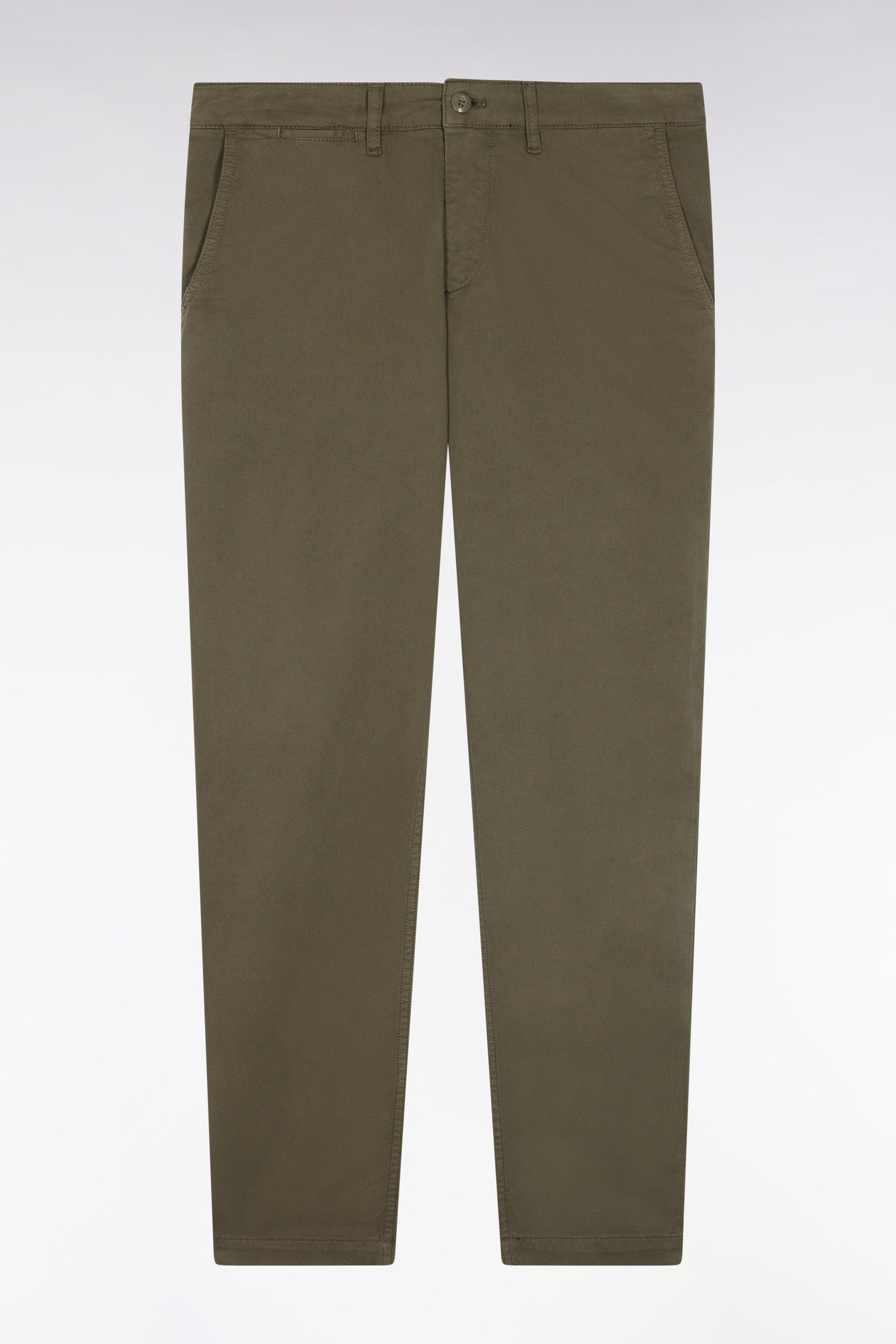 Pantalon chino sans plis en coton stretch kaki