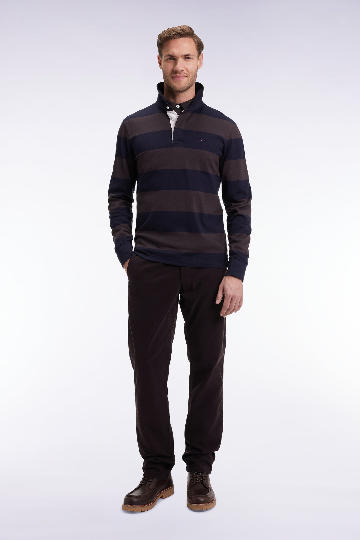 Pantalon chino sans plis en coton stretch marron