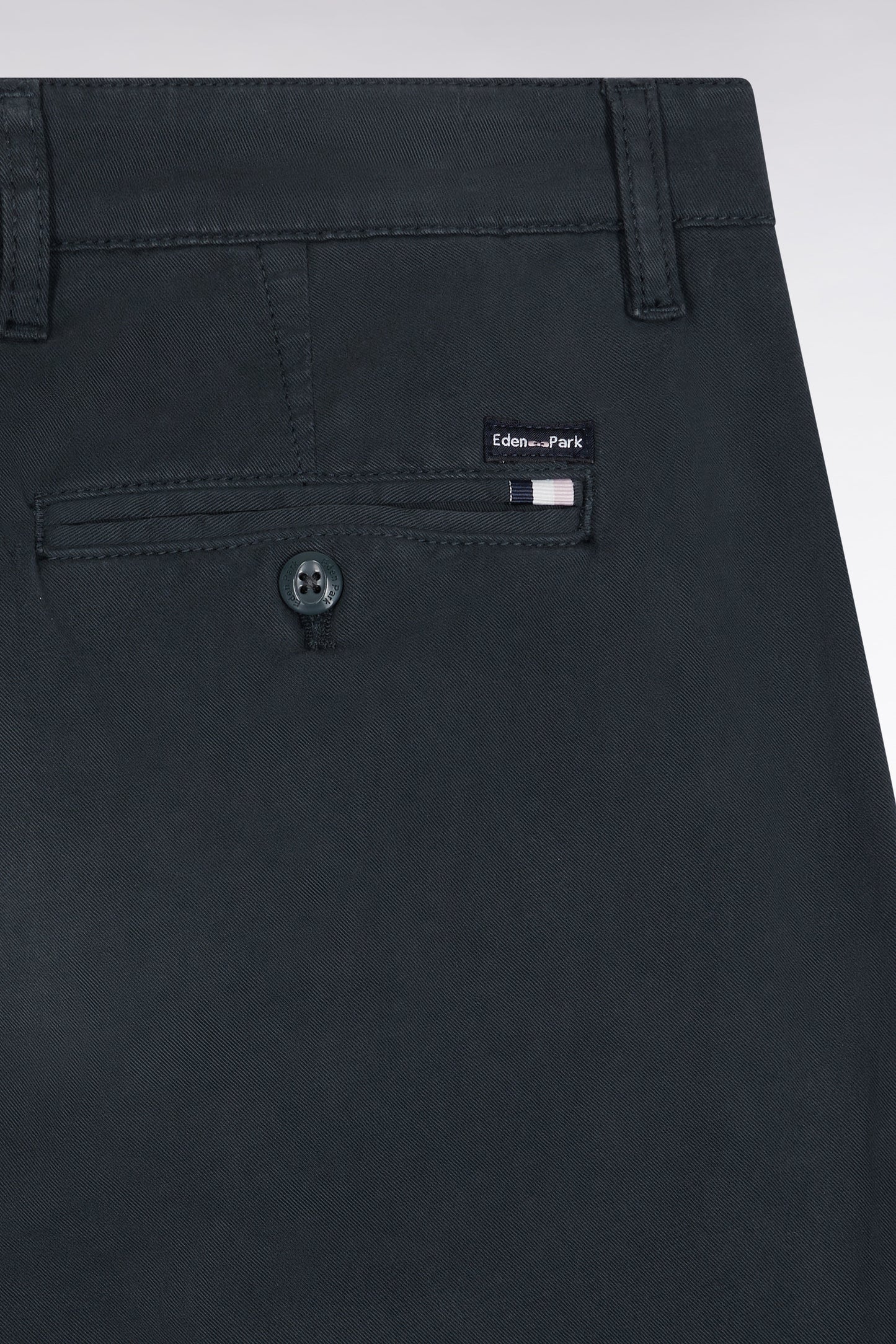 Pantalon chino sans plis en coton stretch vert bouteille