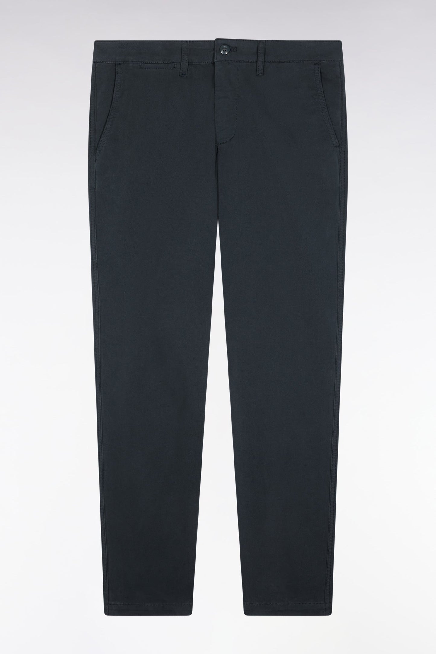 Pantalon chino sans plis en coton stretch vert bouteille
