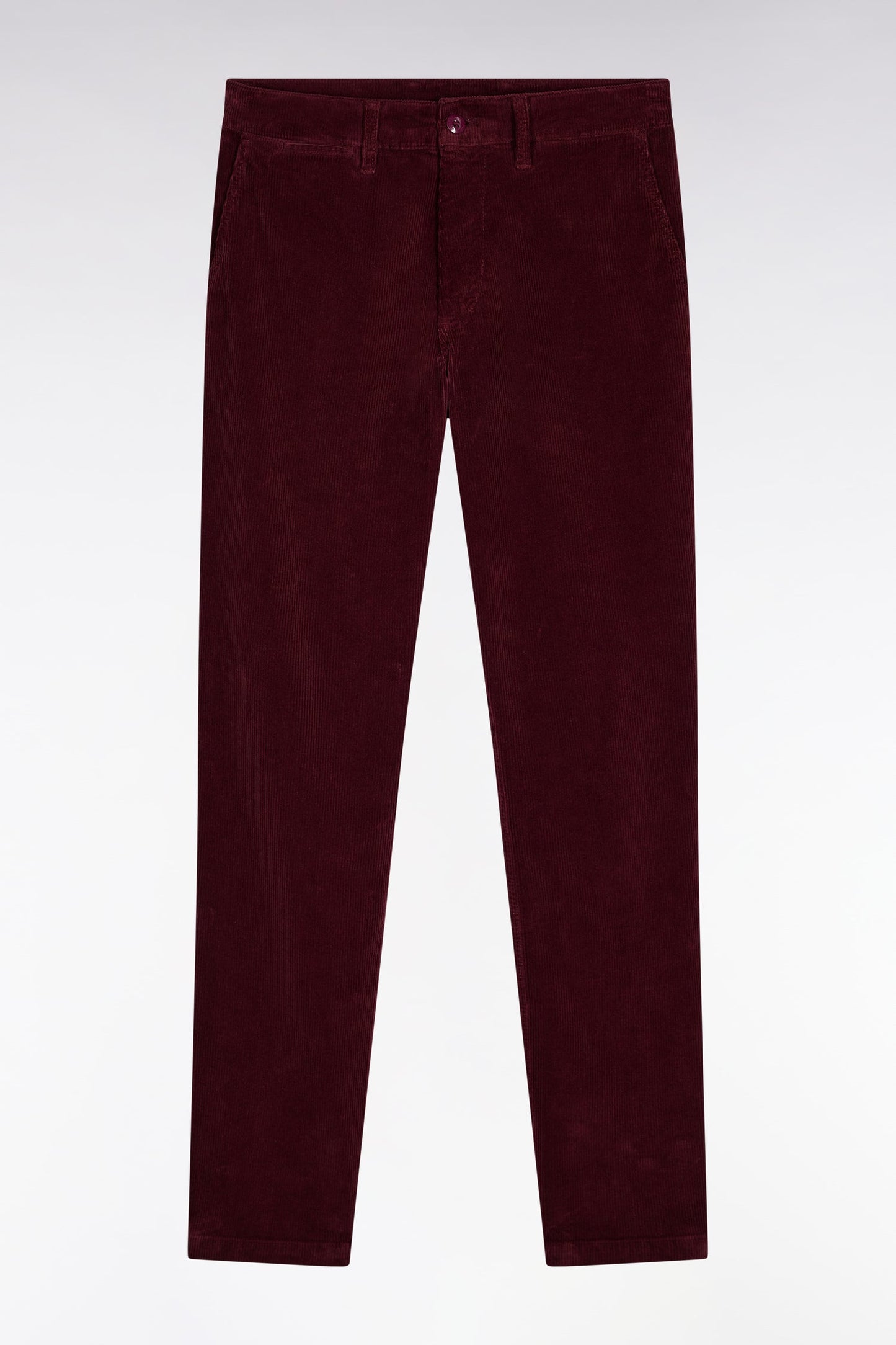 Pantalon chino sans plis en velours stretch marine