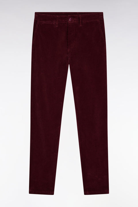 Pantalon chino sans plis en velours stretch marine - Image 2