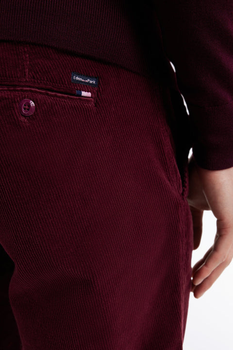 Pantalon chino sans plis en velours stretch marine - Image 3