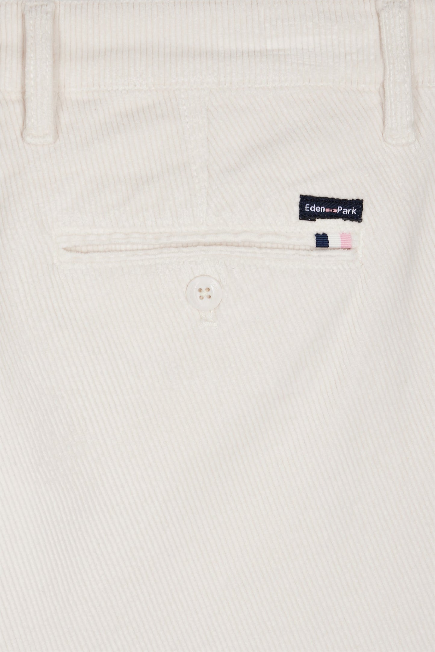 Pantalon chino sans plis en velours stretch écru