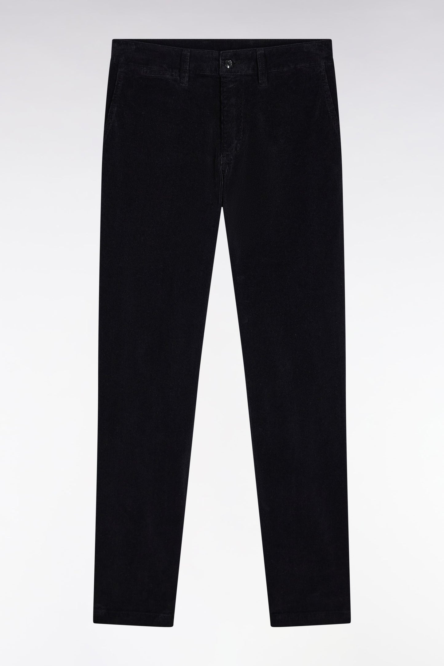 Pantalon chino sans plis en velours stretch noir
