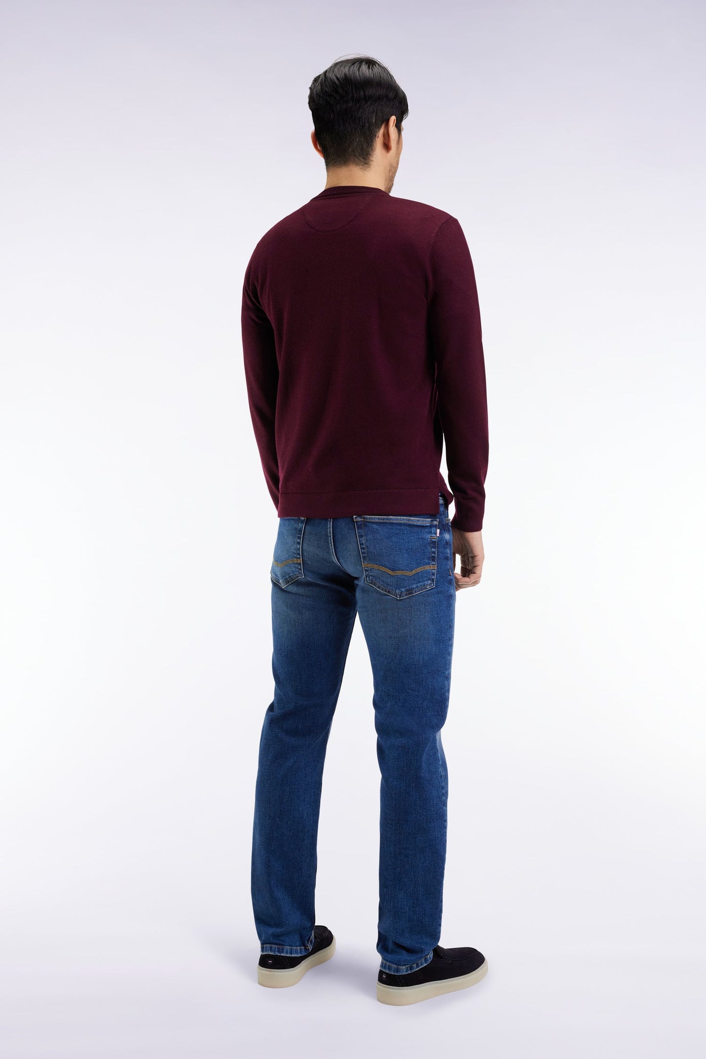 Jean 5 poches en denim stretch bleu coupe Regular