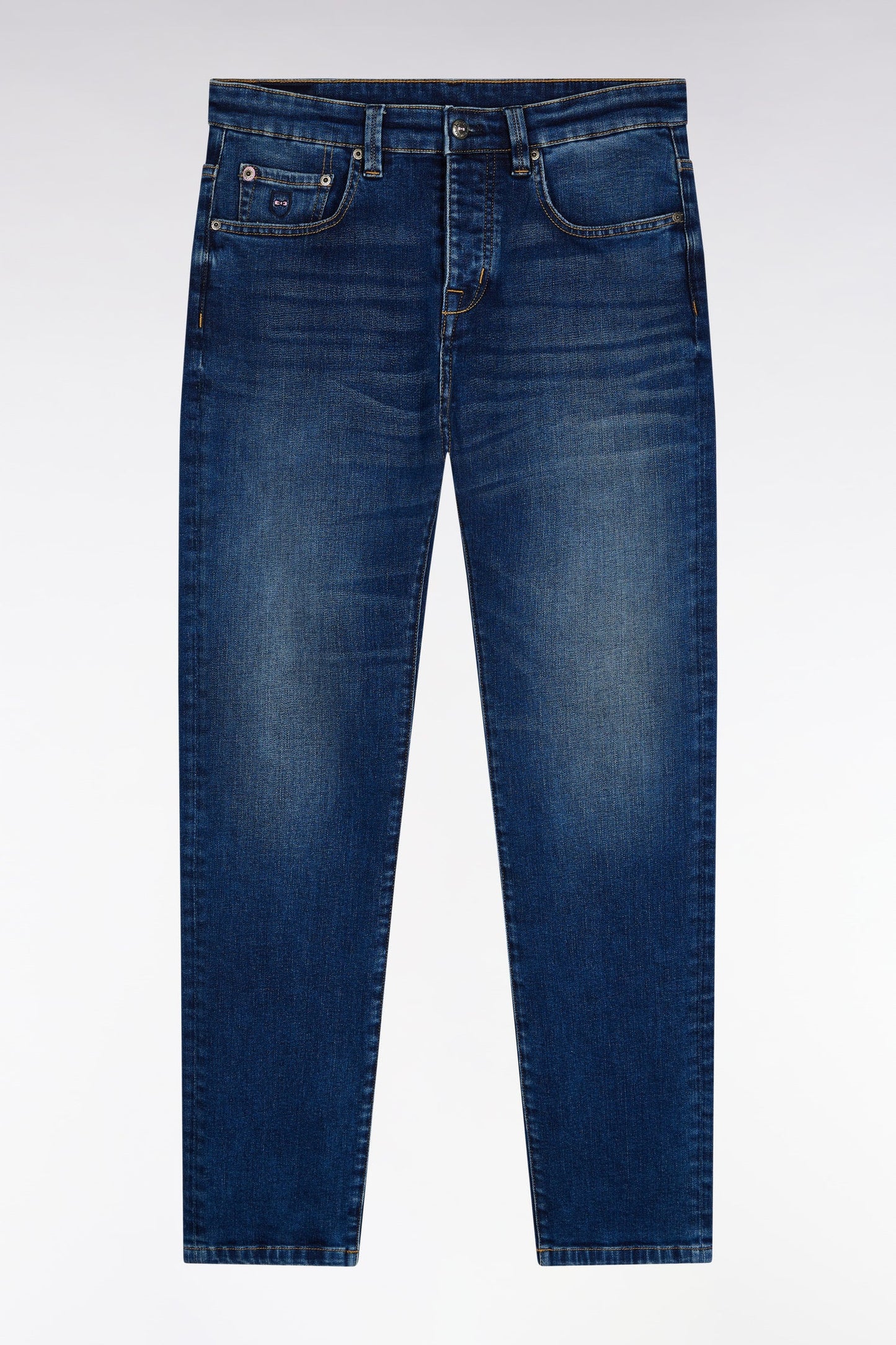 Jean 5 poches en denim stretch bleu coupe Slim