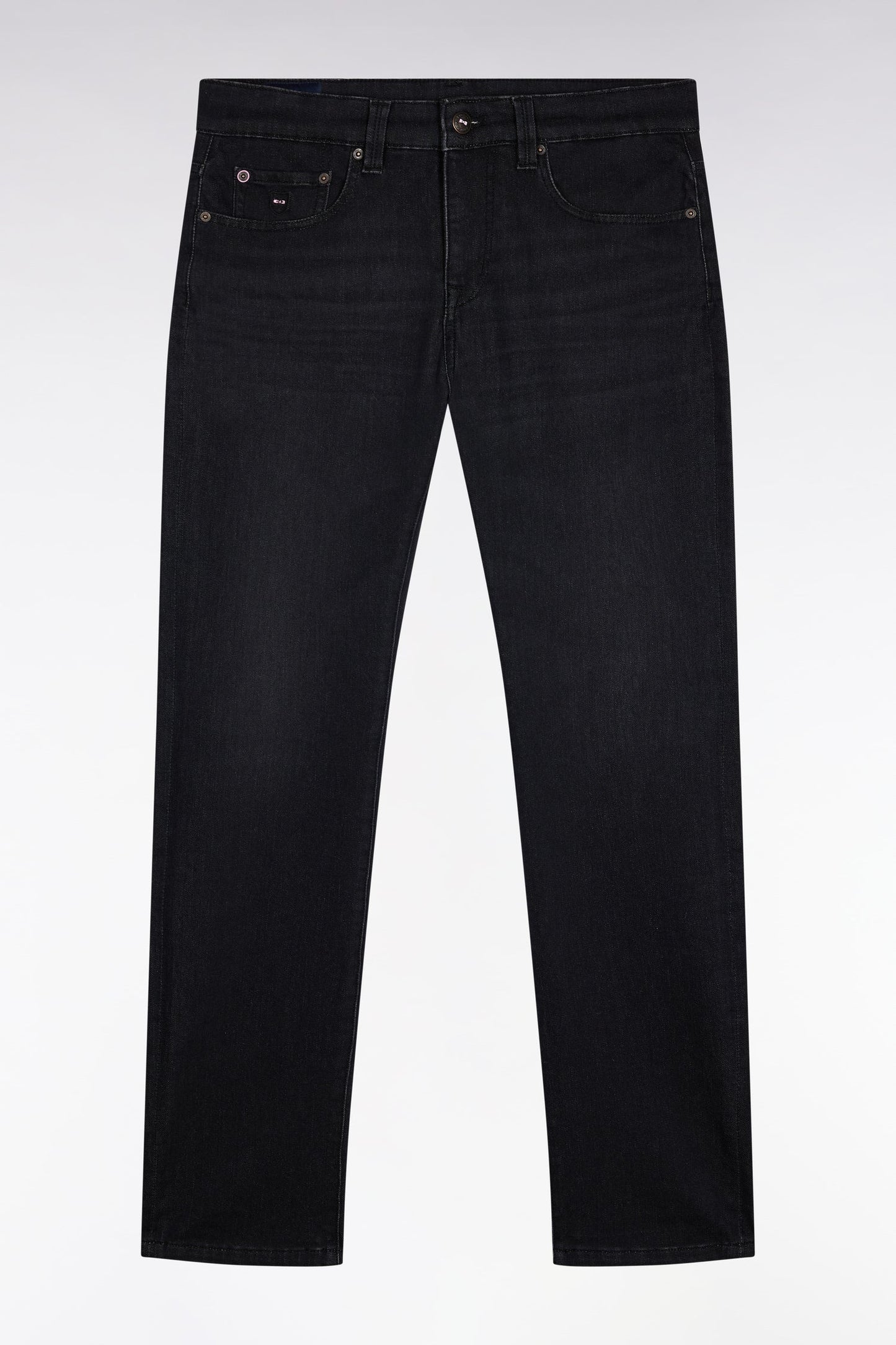 Jean 5 poches en denim stretch mélangé noir coupe Slim