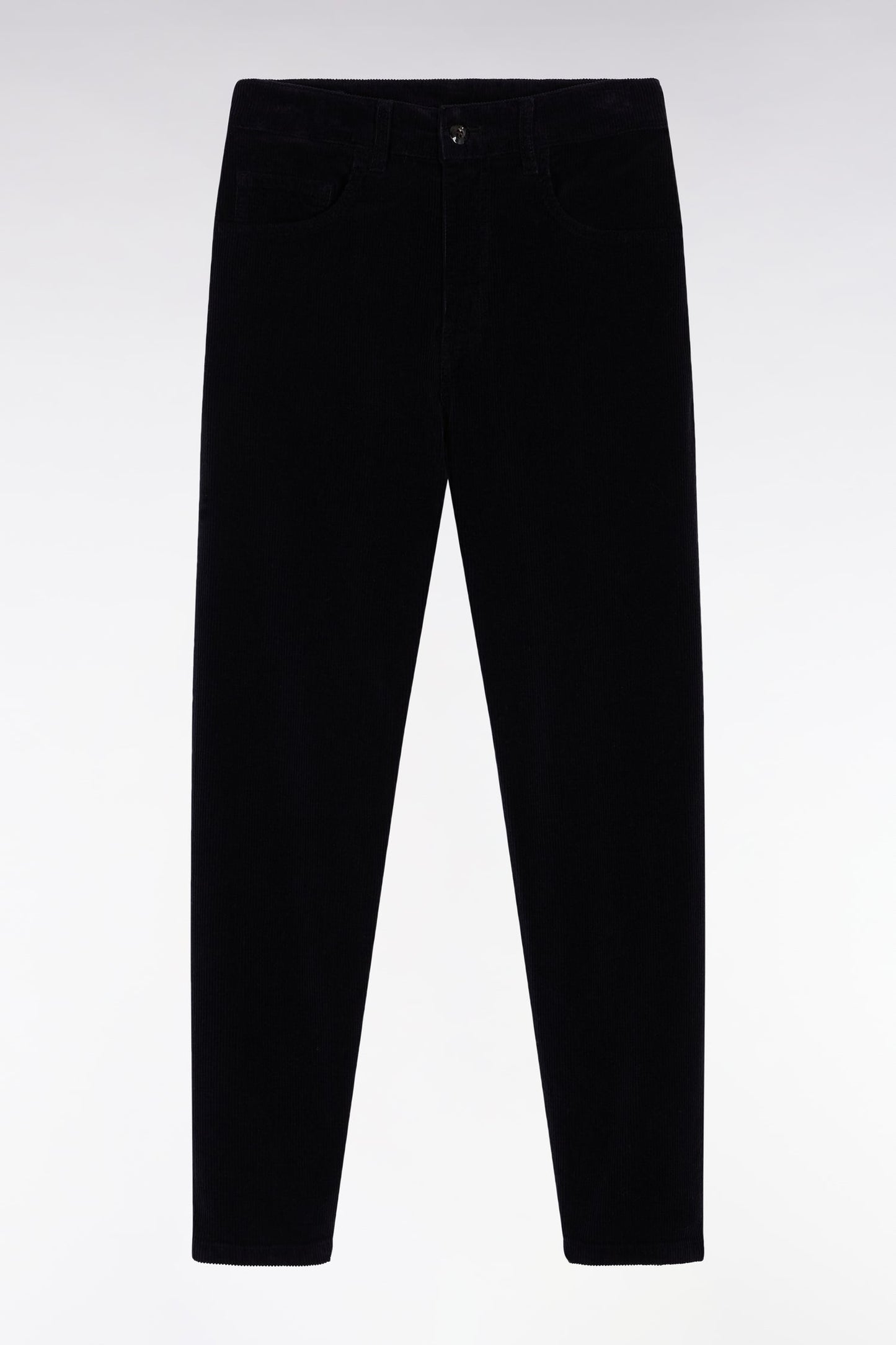 Pantalon 5 poches en velours côtelé noir