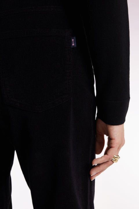 Pantalon 5 poches en velours côtelé noir - Image 3