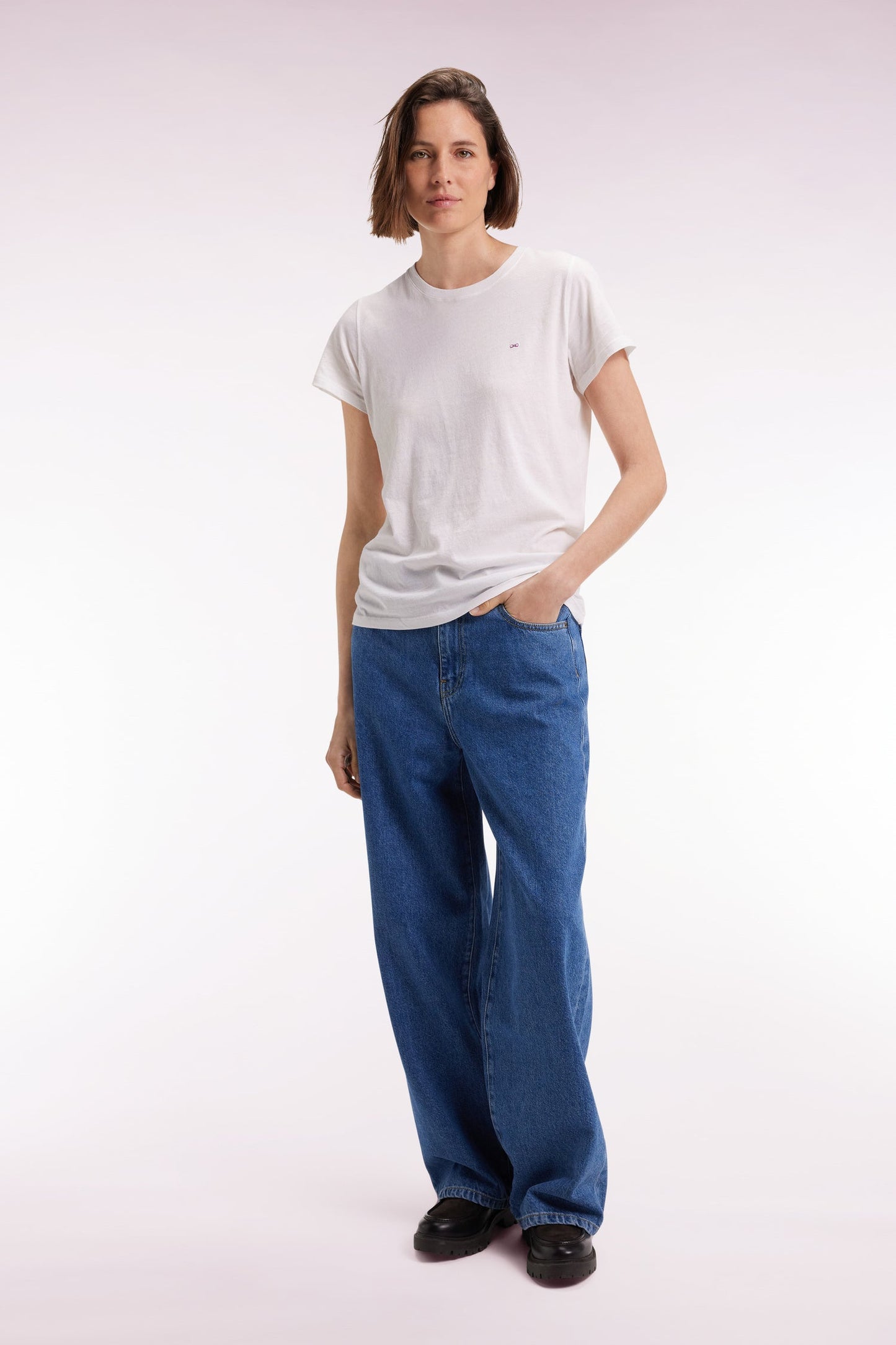 Jean en denim brut coupe Relaxed à jambes larges