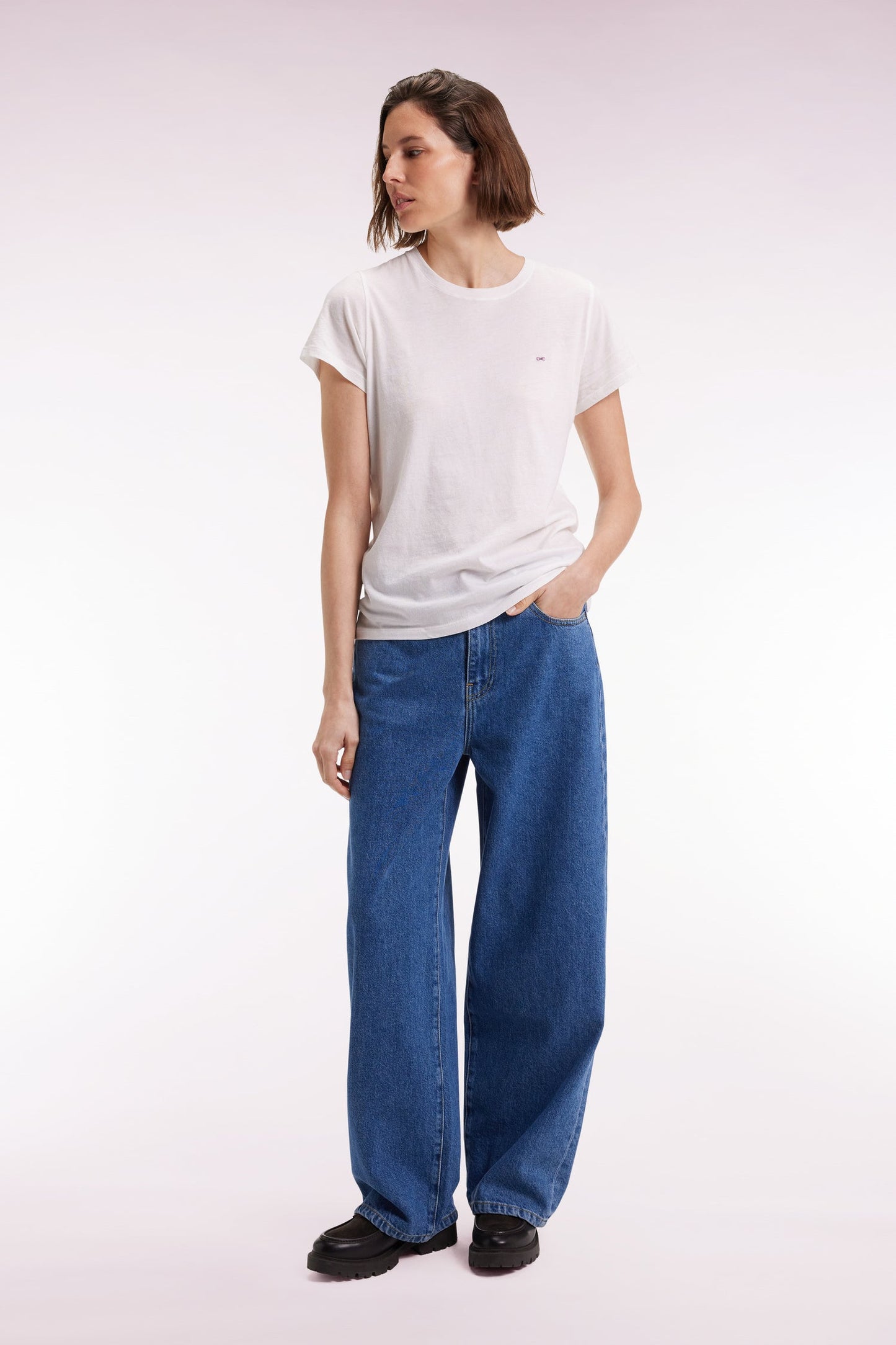 Jean en denim brut coupe Relaxed à jambes larges