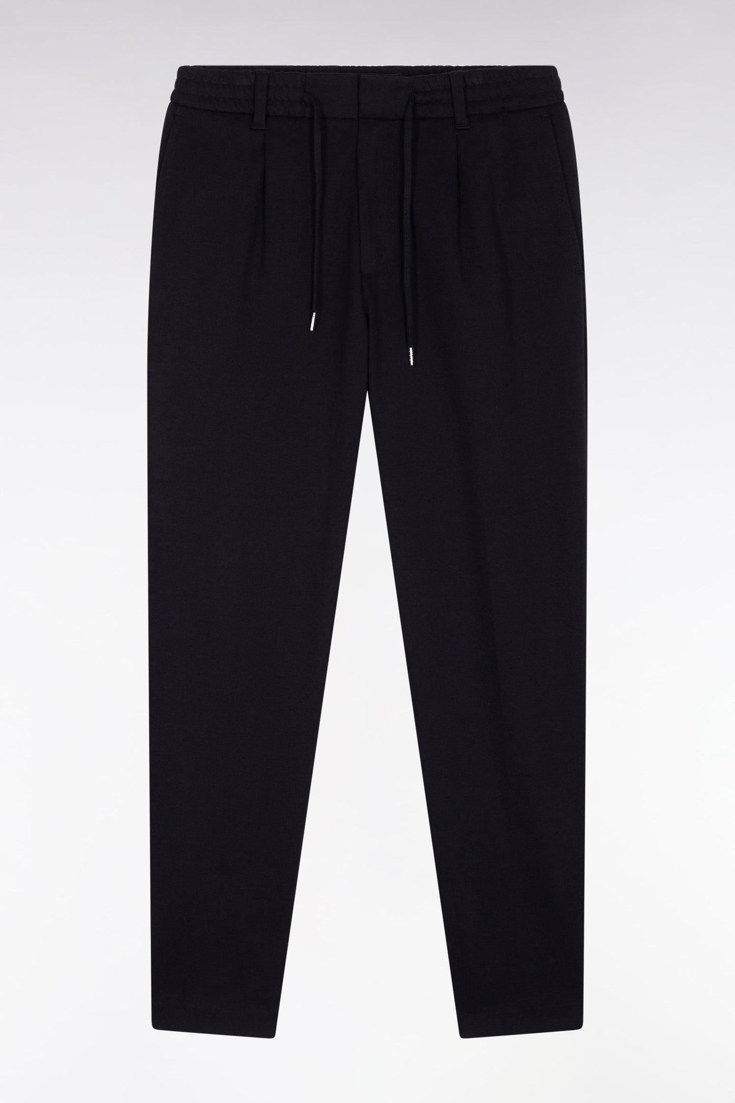 Pantalon en jersey double face à taille élastique noir coupe Modern