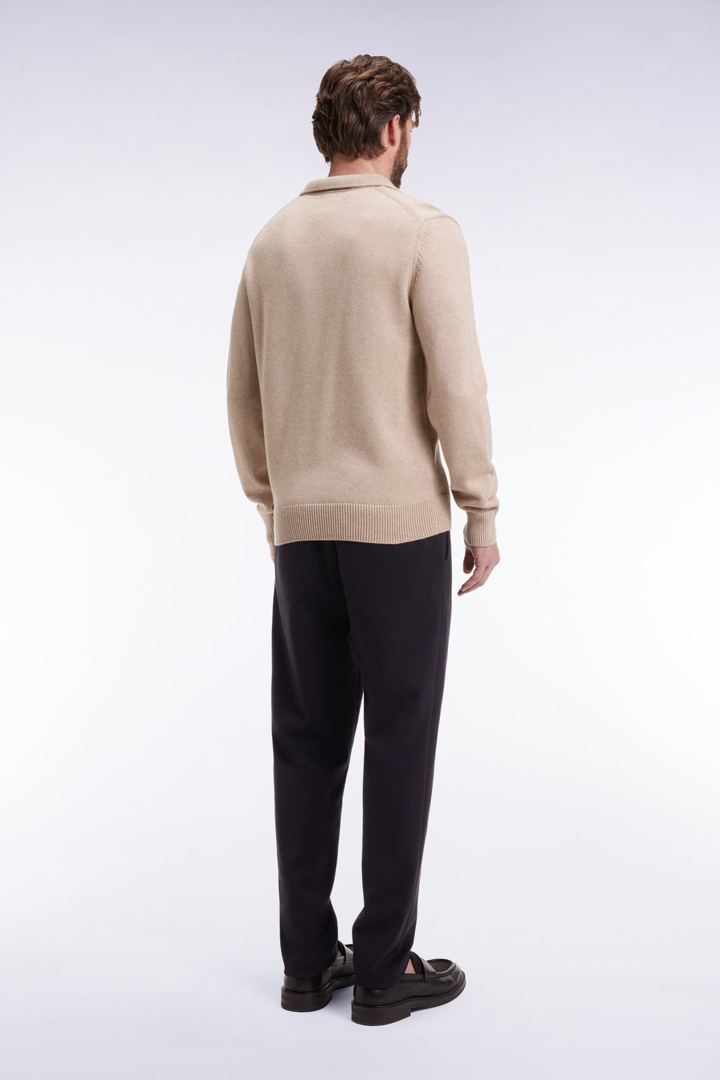 Pantalon en jersey double face à taille élastique noir coupe Modern