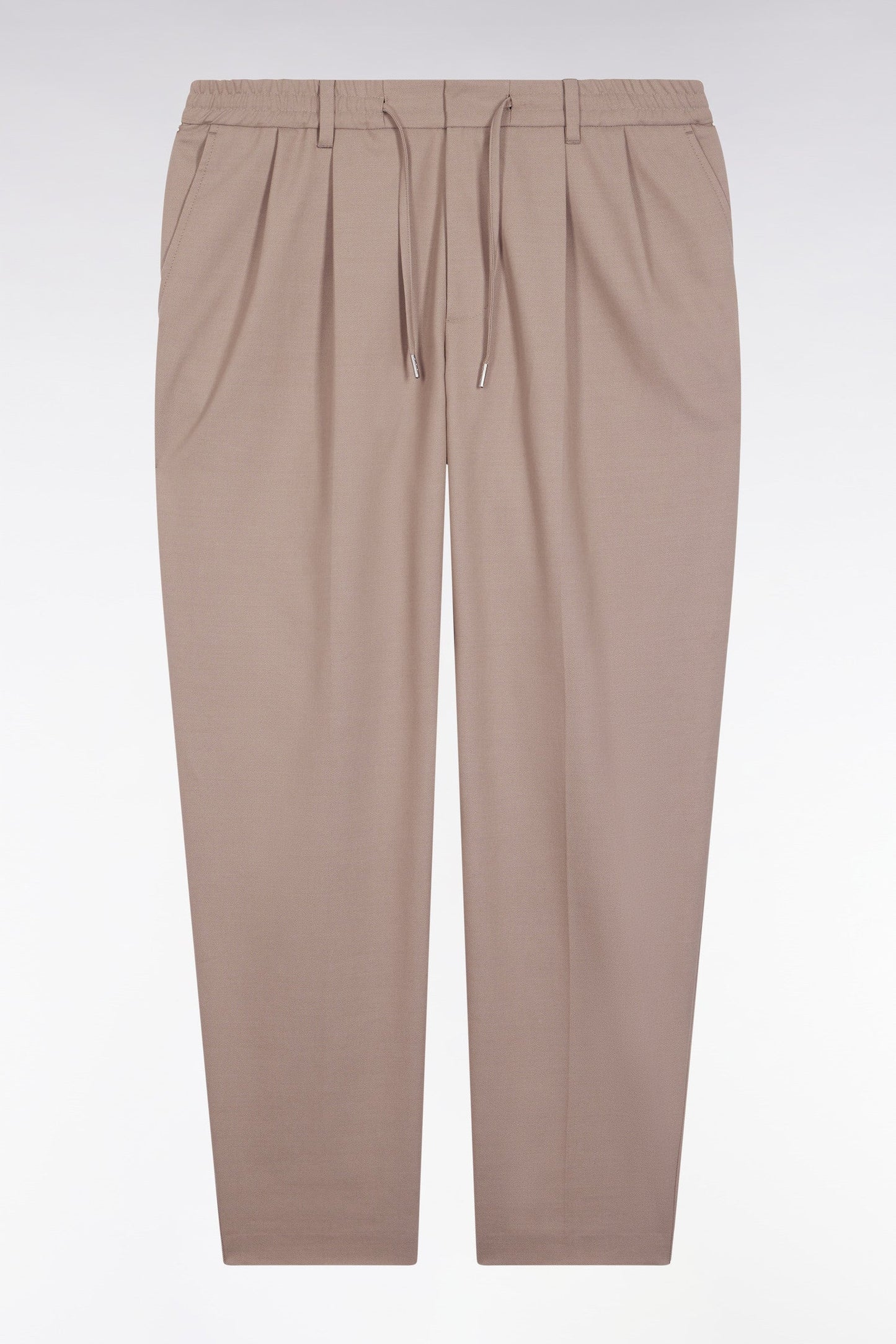 Pantalon à taille élastiquée beige coupe Modern