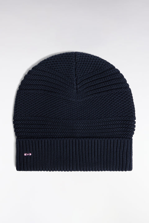 Bonnet en maille coton fantaisie marine - Image 1