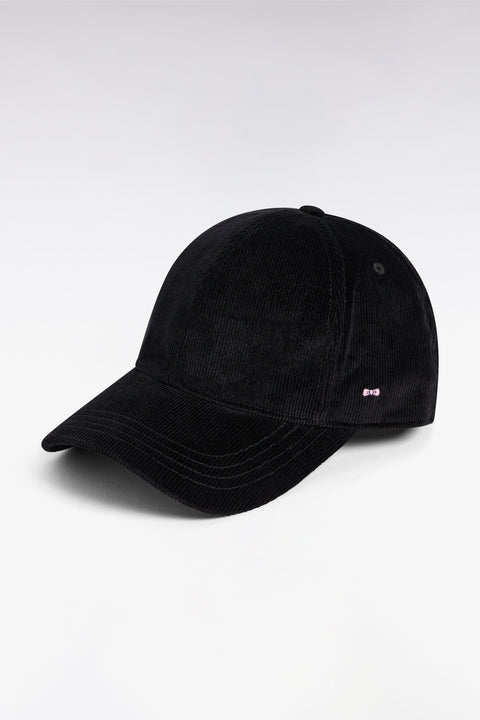 Casquette en velours côtelé noire - Image 1