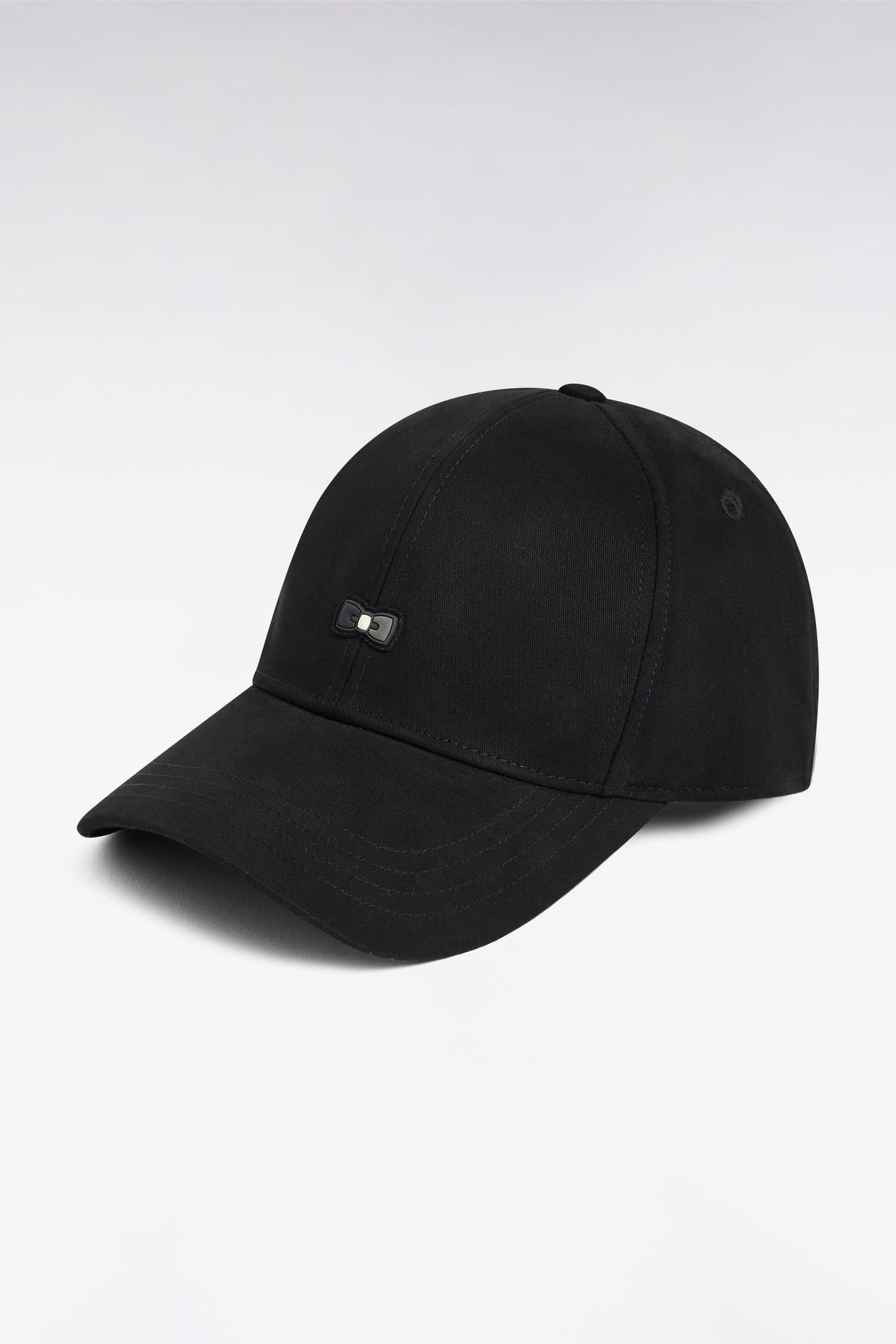 Casquette en piqué coton noire nœud papillon tricolore