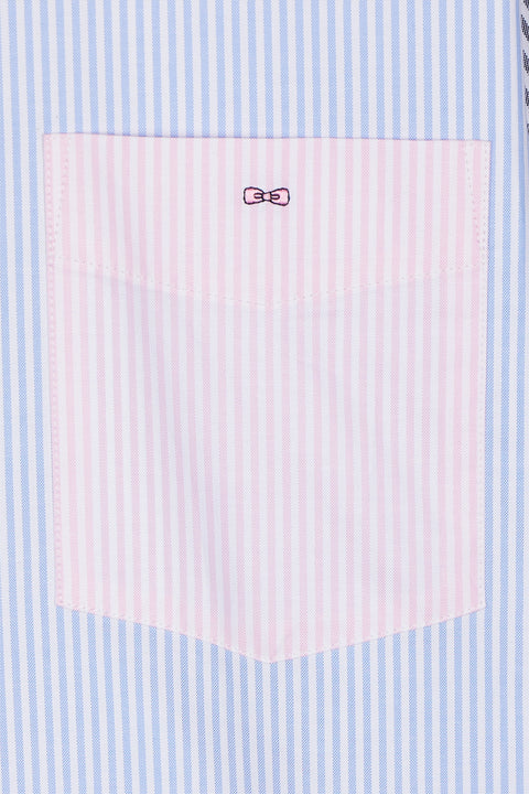 Chemise à manches courtes colorblock coupe droite - Image 2