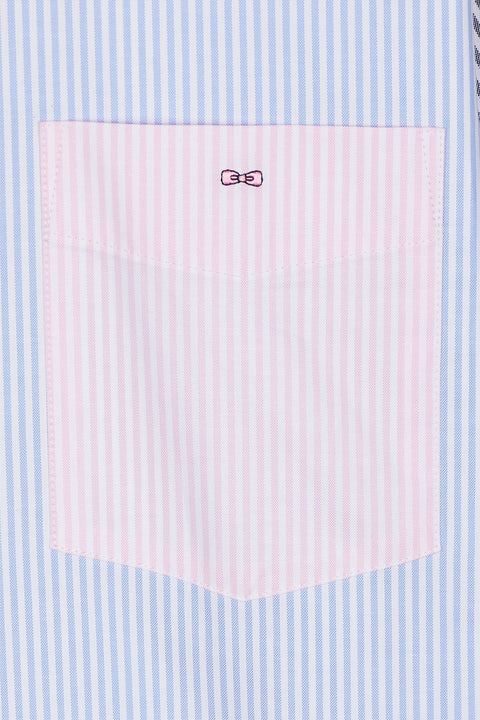 Chemise à manches courtes colorblock coupe droite - Image 3