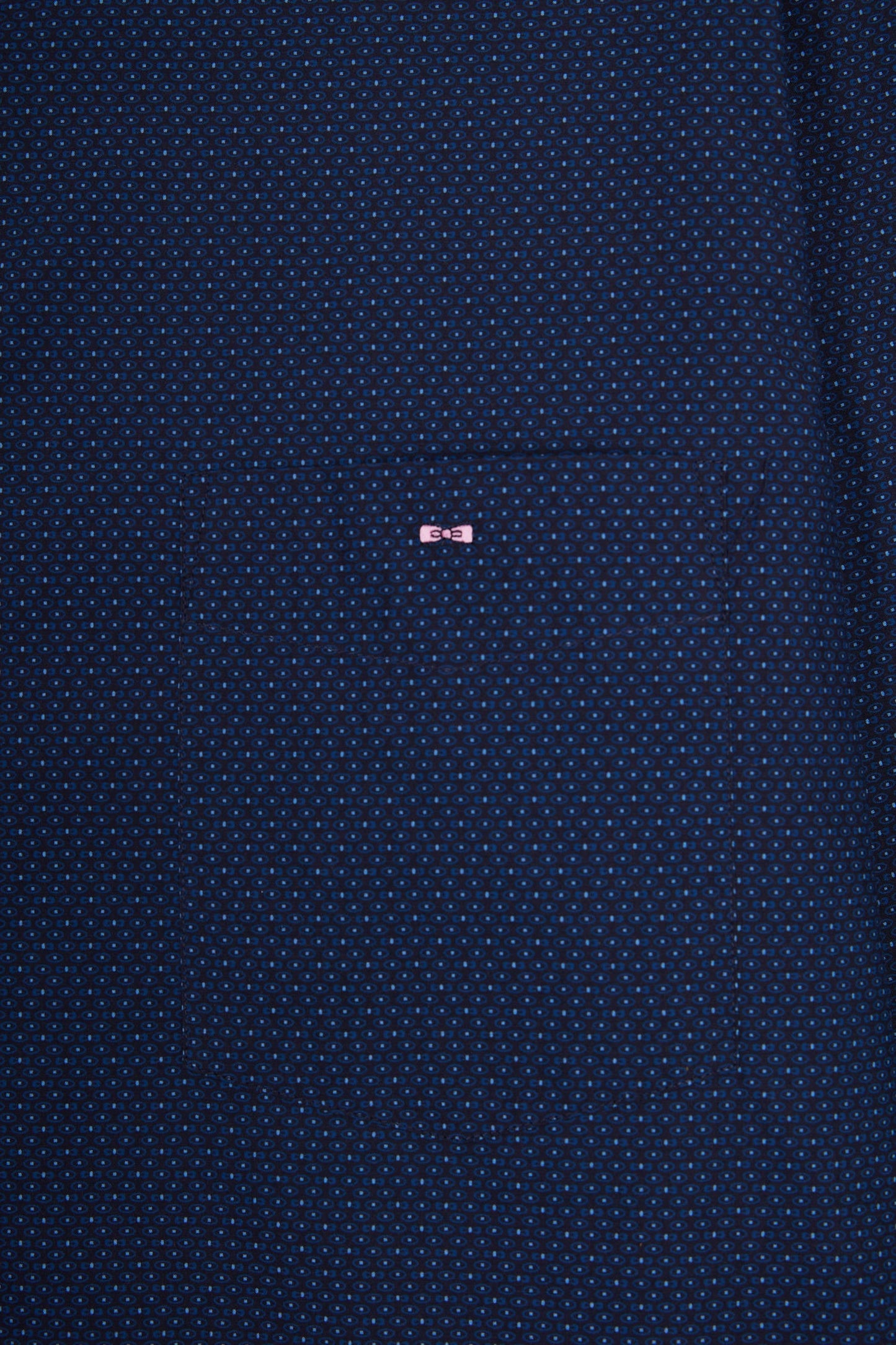 Chemise en popeline de coton à micro-motifs bleus coupe droite
