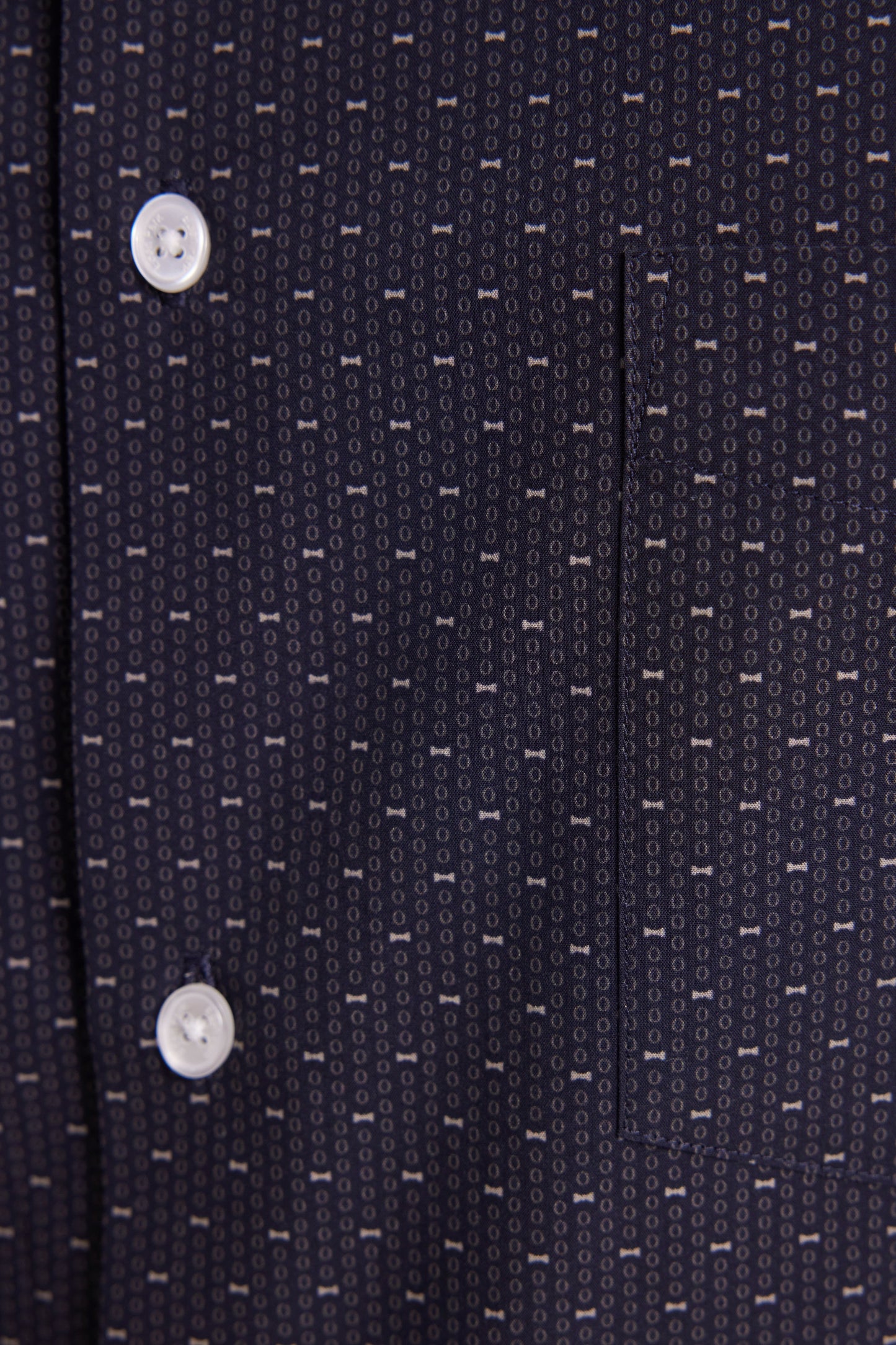 Chemise en coton marine à micro-imprimé coupe slim