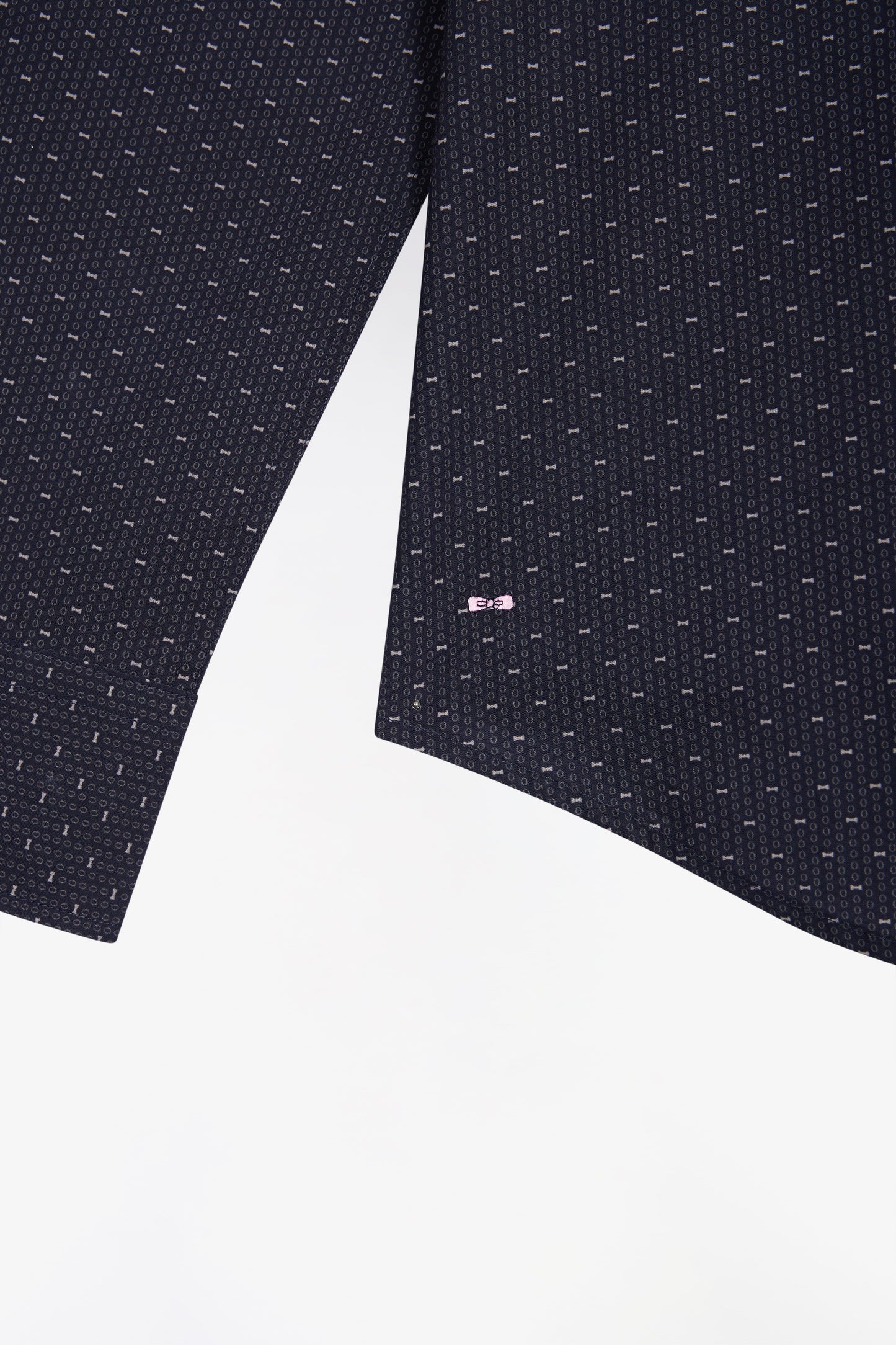 Chemise en coton marine à micro-imprimé coupe slim