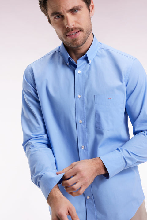 Chemise en coton ciel à coudière imprimées coupe droite - Image 3