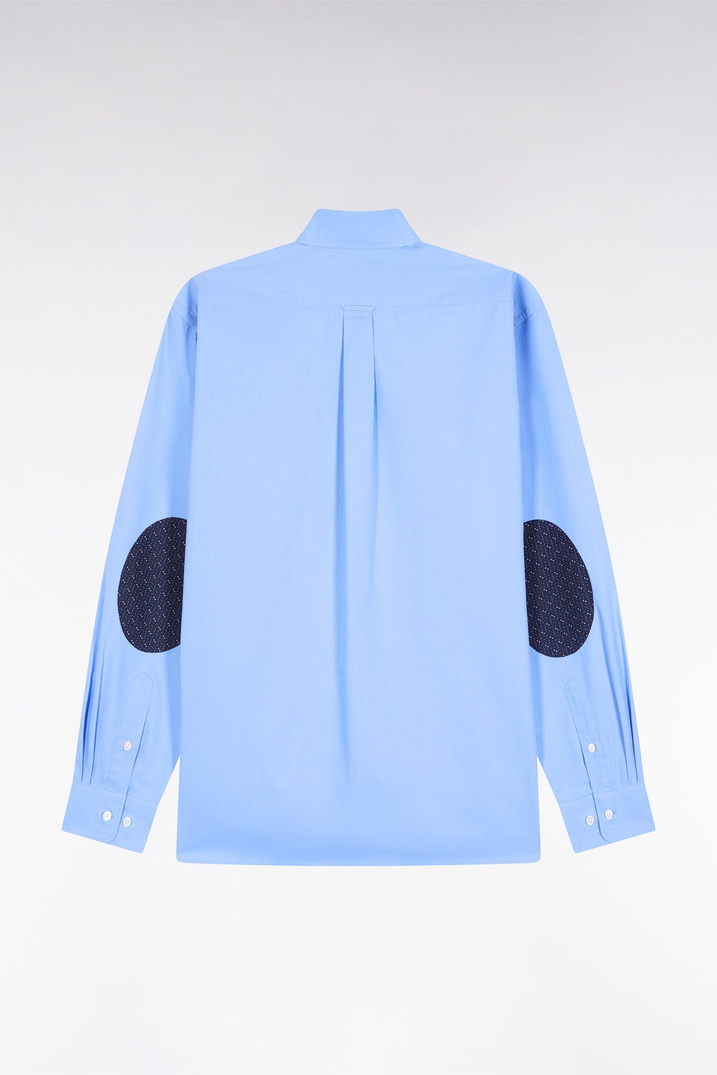 Chemise en coton ciel à coudière imprimées coupe droite