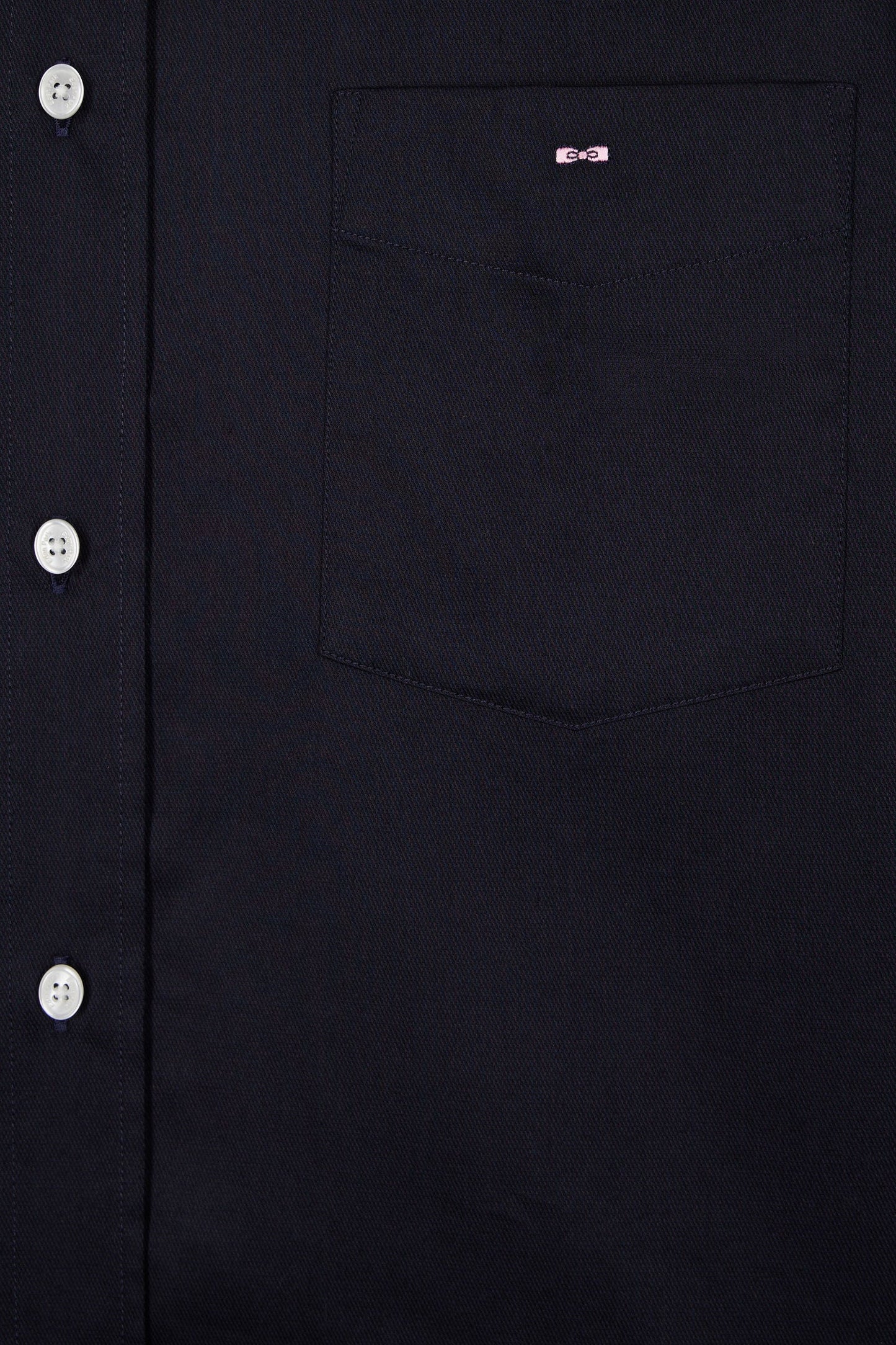 Chemise en coton piqué marine coupe droite