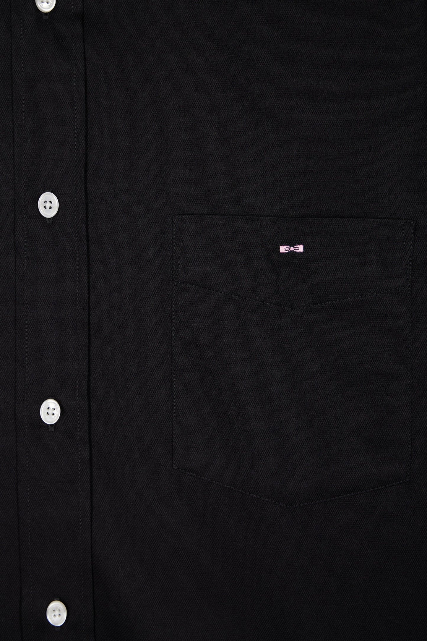 Chemise en coton piqué noir coupe droite
