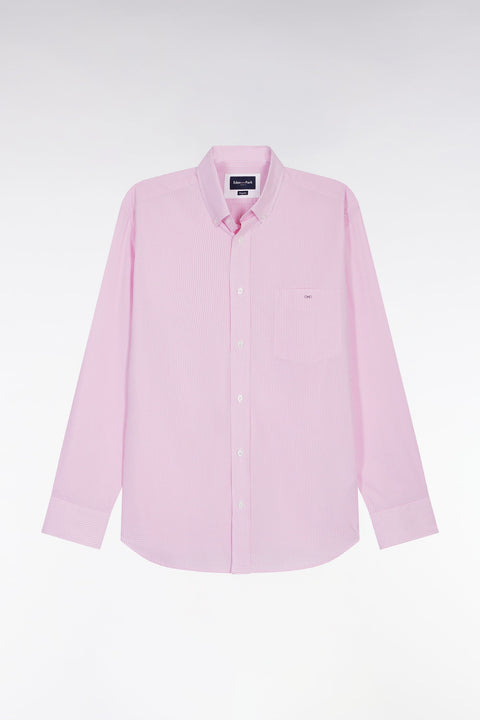 Chemise vichy en popeline de coton rose coupe droite - Image 2