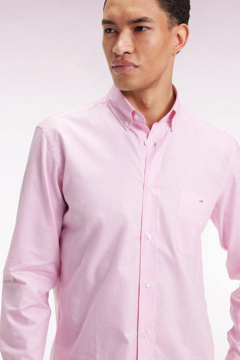 Chemise en coton rose coupe droite - Image 3