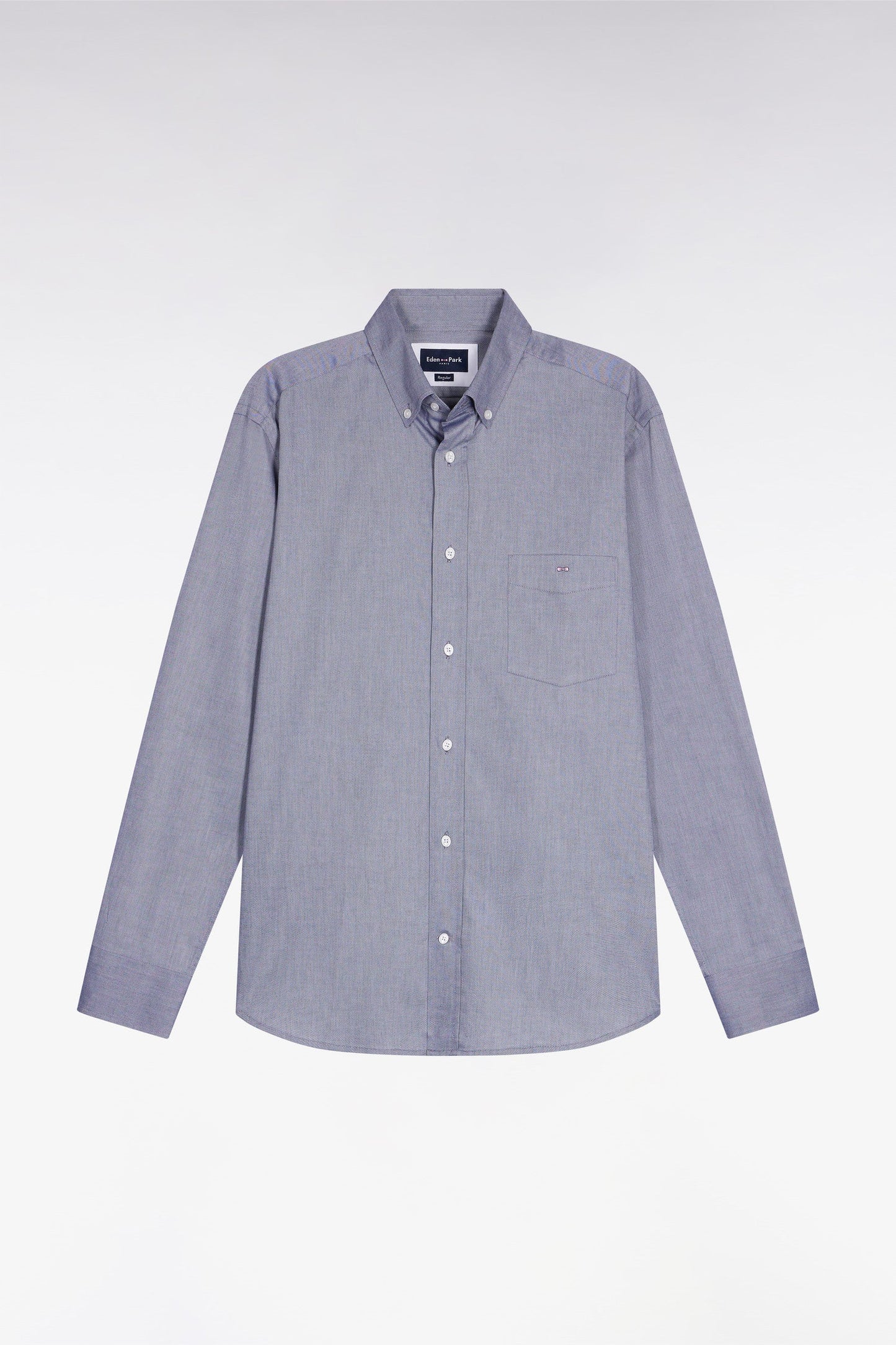 Chemise en coton marine coupe droite